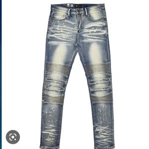 Waimea (Size 40) Men's Skinny Fit Distressed Splattered Denim Jeans (NEW-NWT)